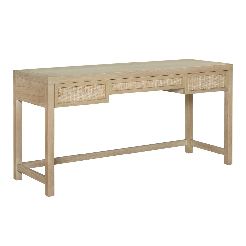 Atlas Rio Desk - Sustainably Crafted Mahogany with Cane-Front Drawers for Coastal-Inspired Elegance TA11156-01