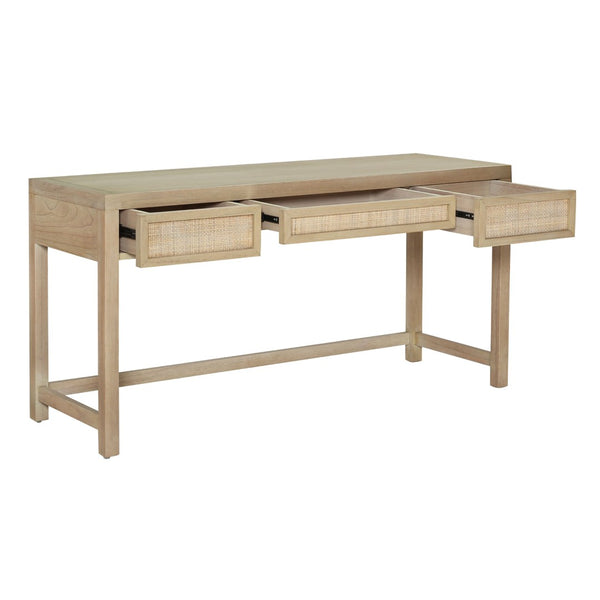 Atlas Rio Desk - Sustainably Crafted Mahogany with Cane-Front Drawers for Coastal-Inspired Elegance TA11156-01