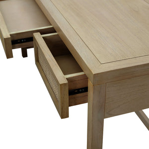 Atlas Rio Desk - Sustainably Crafted Mahogany with Cane-Front Drawers for Coastal-Inspired Elegance TA11156-01