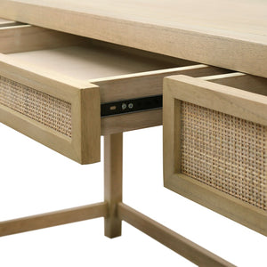 Atlas Rio Desk - Sustainably Crafted Mahogany with Cane-Front Drawers for Coastal-Inspired Elegance TA11156-01
