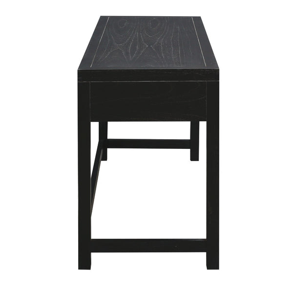 Atlas Rio Desk - Elegant Black Mahogany Workspace with Cane Drawer Accents for Modern & Traditional Spaces TA11156-02