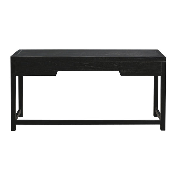 Atlas Rio Desk - Elegant Black Mahogany Workspace with Cane Drawer Accents for Modern & Traditional Spaces TA11156-02
