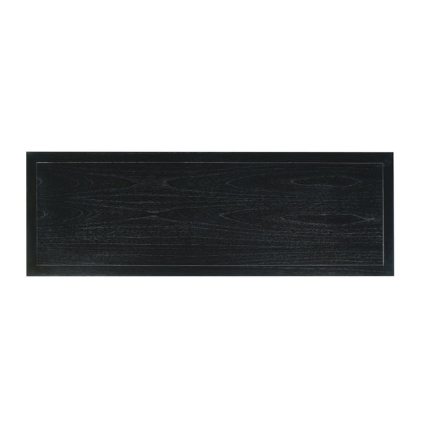 Atlas Rio Desk - Elegant Black Mahogany Workspace with Cane Drawer Accents for Modern & Traditional Spaces TA11156-02