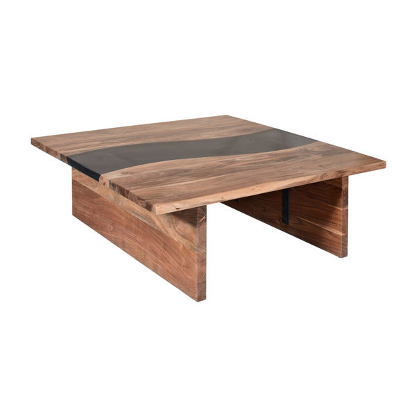 Atlas River Wood Coffee Table - Elegant Acacia Design with Natural Stain for Coastal & Rustic Interiors TA11157-01