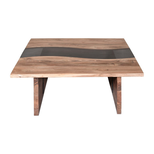 Atlas River Wood Coffee Table - Elegant Acacia Design with Natural Stain for Coastal & Rustic Interiors TA11157-01