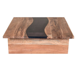 Atlas River Wood Coffee Table - Elegant Acacia Design with Natural Stain for Coastal & Rustic Interiors TA11157-01