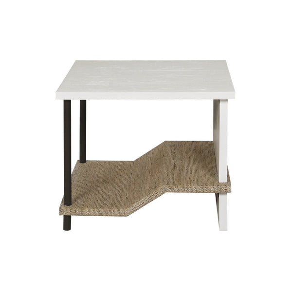 Atlas Riverview Accent Table – Modern Coastal Charm with Multi-Level Storage and Stylish Design for Any Space White TA11158-01
