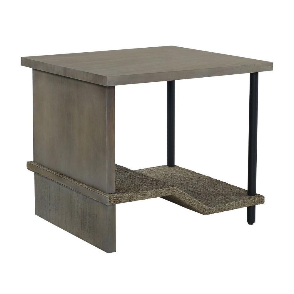 Atlas Riverview Accent Table – Modern Coastal Charm with Multi-Level Storage and Stylish Design for Any Space Gray TA11158-02