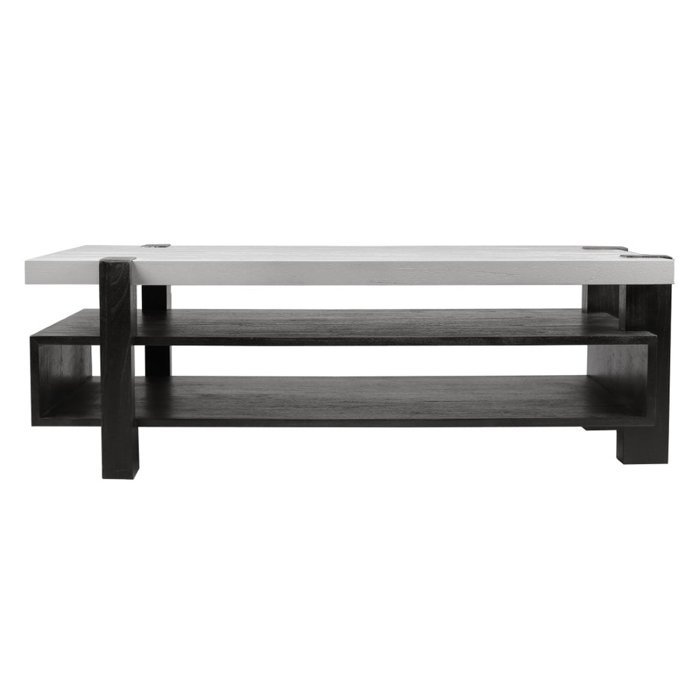 Atlas Riviera Coffee Table - Modern Two-Tone Checkmate White & Black Design for Contemporary Living Spaces TA11161-01