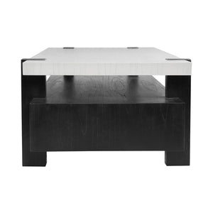 Atlas Riviera Coffee Table - Modern Two-Tone Checkmate White & Black Design for Contemporary Living Spaces TA11161-01