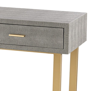 Atlas Sands Point Desk - Elegant 2-Drawer Writing Desk in Grey Faux Shagreen for Home or Office Use TA11166-01