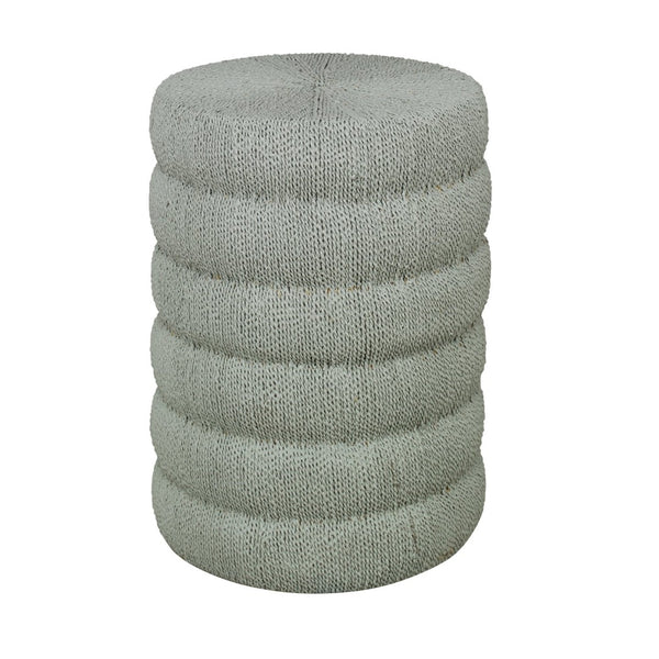 Atlas Sawyer Coastal-Inspired Accent Table with Seagrass Weave - Stylish, Durable, and Versatile Design Evergreen Fog TA11169-02