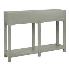 Atlas Sawyer Console Table - Coastal Elegance in Evergreen Fog with Seagrass Drawers for Stylish Storage TA11170-01
