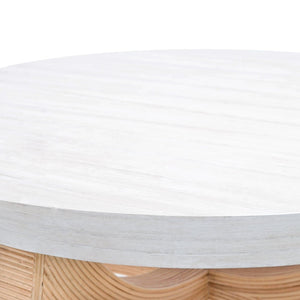 Atlas Sconset Coffee Table - Coastal-Inspired Rattan Base with Elegant Round White Ash Top for Modern Spaces TA11171-01