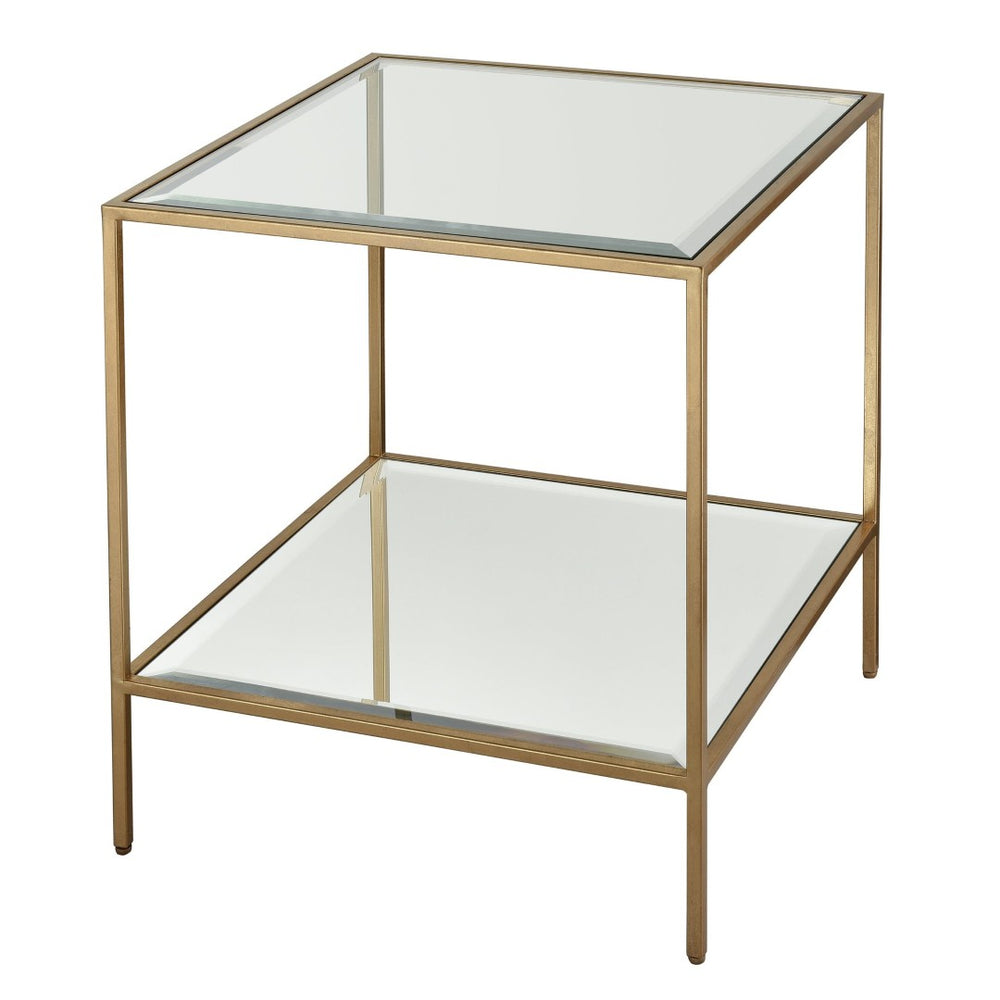 Atlas Scotch Mist Accent Table - Luxe Gold Leaf Finish, Compact Elegance for Modern & Traditional Spaces TA11172-01