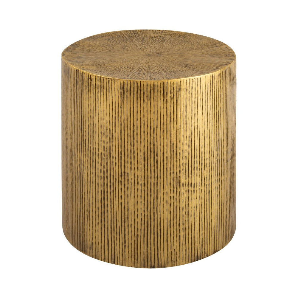 Atlas Sedeo Vintage Drum Accent Table in Antique Bronze - Compact Iron Design for Living Spaces & Entryways TA11174-01