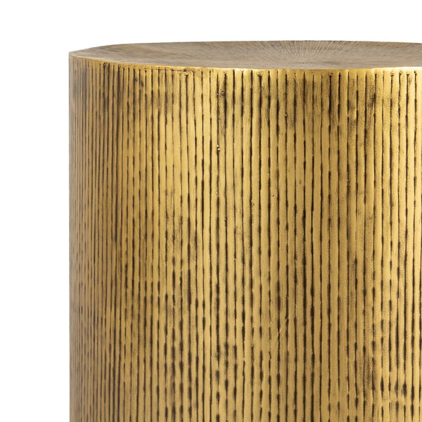 Atlas Sedeo Vintage Drum Accent Table in Antique Bronze - Compact Iron Design for Living Spaces & Entryways TA11174-01