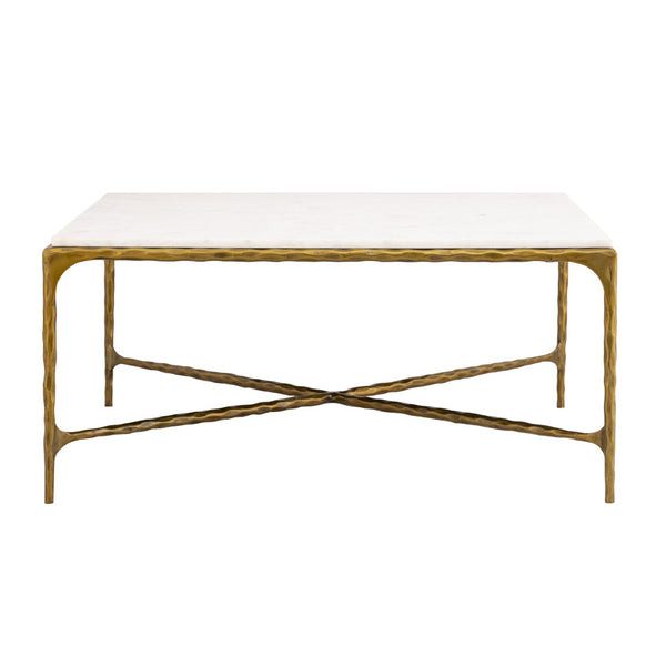 Atlas Seville Forged Coffee Table - Elegant Iron and Marble Design for Contemporary Living Spaces Antique Brass TA11177-01