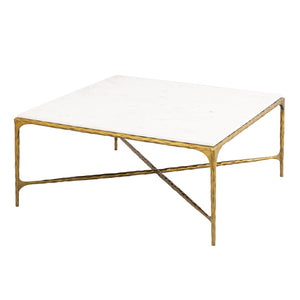 Atlas Seville Forged Coffee Table - Elegant Iron and Marble Design for Contemporary Living Spaces Antique Brass TA11177-01