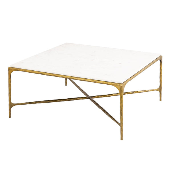 Atlas Seville Forged Coffee Table - Elegant Iron and Marble Design for Contemporary Living Spaces Antique Brass TA11177-01