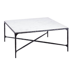 Atlas Seville Forged Coffee Table - Elegant Iron and Marble Design for Contemporary Living Spaces Graphite TA11177-02