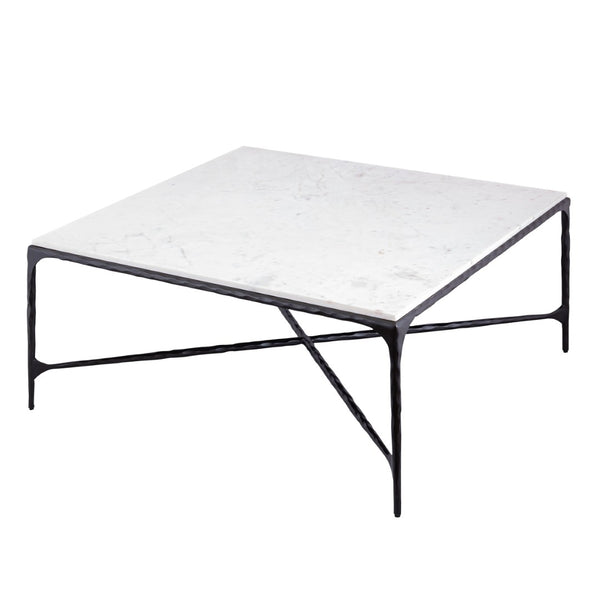Atlas Seville Forged Coffee Table - Elegant Iron and Marble Design for Contemporary Living Spaces Graphite TA11177-02