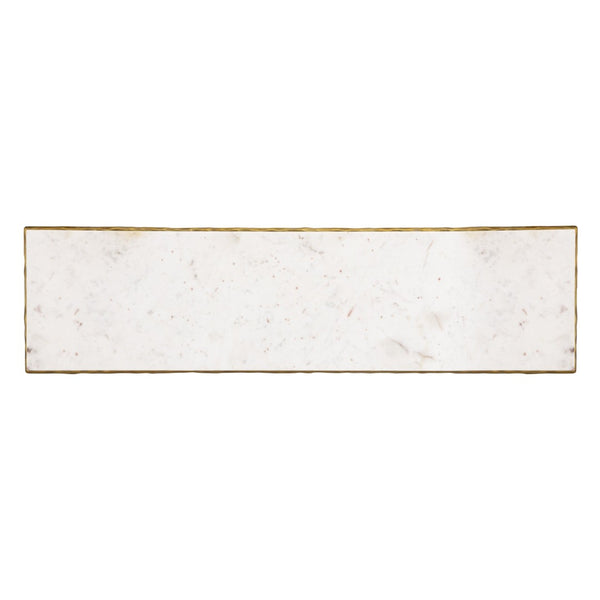 Atlas Seville Forged Console Table - Elegant Marble Top with Slim Iron Frame for Stylish Home Décor Antique Brass TA11178-01