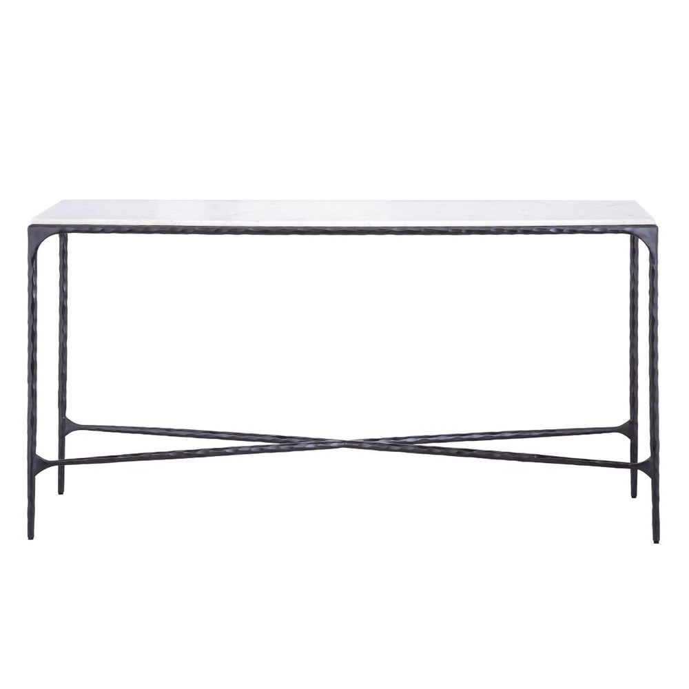 Atlas Seville Forged Console Table - Elegant Marble Top with Slim Iron Frame for Stylish Home Décor Graphite TA11178-02