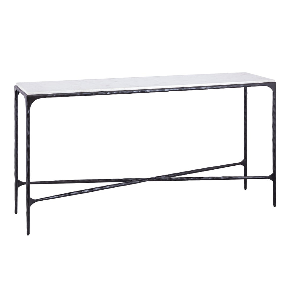 Atlas Seville Forged Console Table - Elegant Marble Top with Slim Iron Frame for Stylish Home Décor Graphite TA11178-02