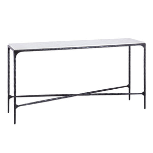 Atlas Seville Forged Console Table - Elegant Marble Top with Slim Iron Frame for Stylish Home Décor Graphite TA11178-02