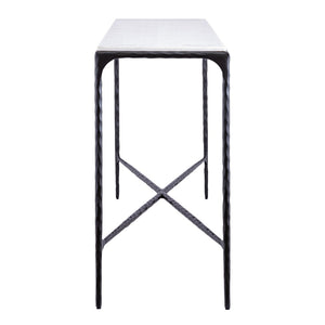 Atlas Seville Forged Console Table - Elegant Marble Top with Slim Iron Frame for Stylish Home Décor Graphite TA11178-02