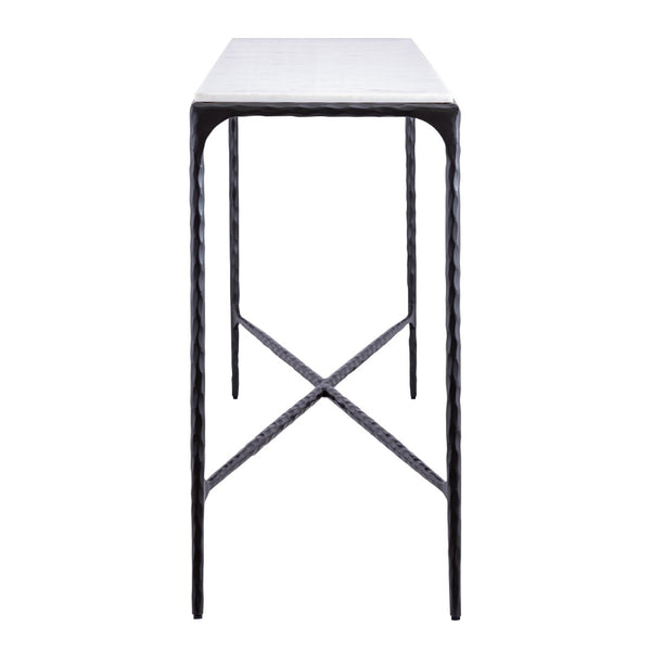 Atlas Seville Forged Console Table - Elegant Marble Top with Slim Iron Frame for Stylish Home Décor Graphite TA11178-02