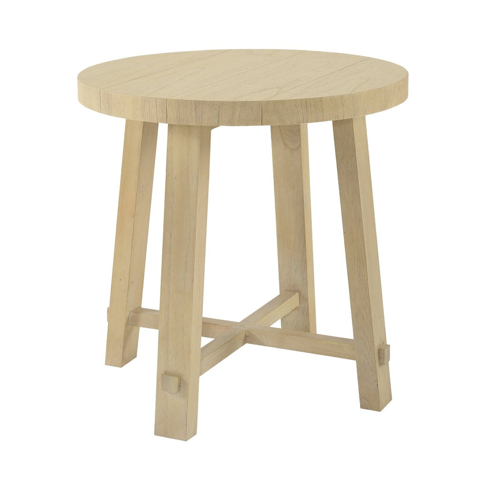 Atlas Sunset Harbor Accent Table - Coastal Charm with Sandy Cove Finish, Round Design, Perfect for Any Space TA11186-01
