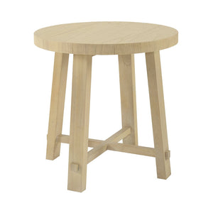 Atlas Sunset Harbor Accent Table - Coastal Charm with Sandy Cove Finish, Round Design, Perfect for Any Space TA11186-01