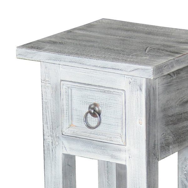 Atlas Sutter Accent Table - Modern Minimalist Design with Functional Storage for Small Spaces and Decor Whitewash TA11190-01