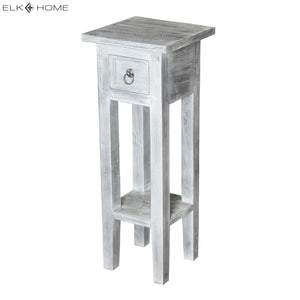 Atlas Sutter Accent Table - Modern Minimalist Design with Functional Storage for Small Spaces and Decor Whitewash TA11190-01