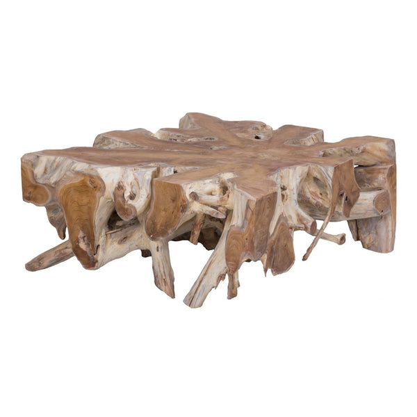 Atlas Teak Coffee Table – Award-Winning Solid Wood Design with Starburst Top for Modern Farmhouse Elegance TA11192-01