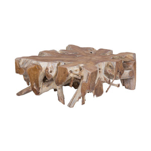 Atlas Teak Coffee Table – Award-Winning Solid Wood Design with Starburst Top for Modern Farmhouse Elegance TA11192-01