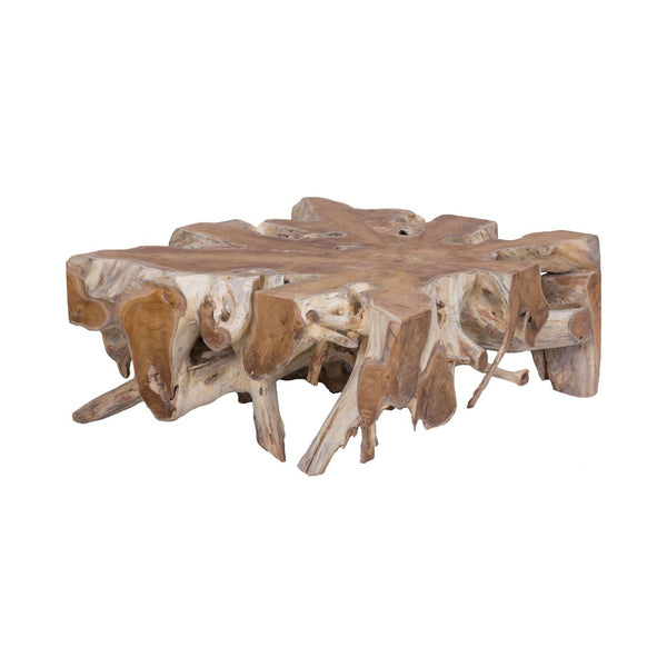 Atlas Teak Coffee Table – Award-Winning Solid Wood Design with Starburst Top for Modern Farmhouse Elegance TA11192-01