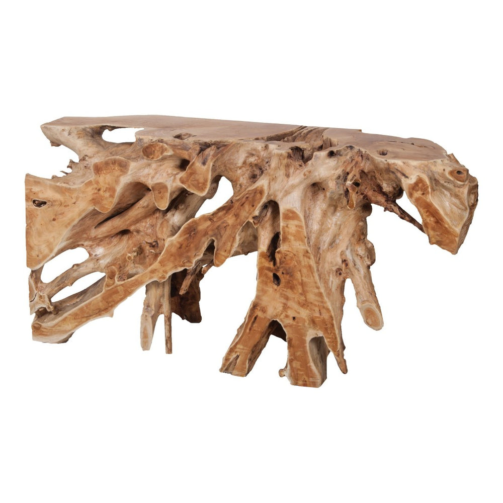 Atlas Teak Root Console Table – Sculptural Entryway Accent with Natural Wood Finish & Practical Storage Space TA11194-01