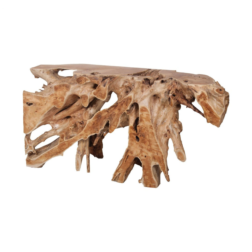 Atlas Teak Root Console Table – Sculptural Entryway Accent with Natural Wood Finish & Practical Storage Space TA11194-01