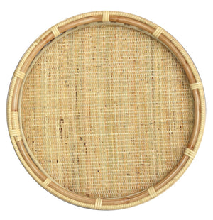 Atlas Tika Round Accent Table – Natural Rattan Design for Living Room, Bedroom & Entryway Decor TA11196-01