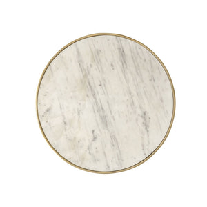 Atlas Toledo Glam Accent Table - Chic Round White Marble Top with Gold Pedestal for Modern Spaces TA11197-01