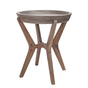 Atlas Tonga Accent Table - Handcrafted Acacia Wood & Polished Concrete, Versatile Modern Industrial Design TA11199-01