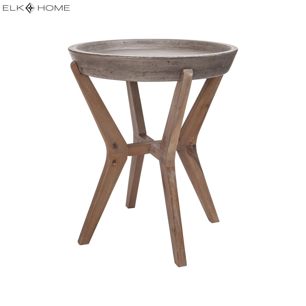 Atlas Tonga Accent Table - Handcrafted Acacia Wood & Polished Concrete, Versatile Modern Industrial Design TA11199-01