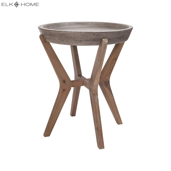 Atlas Tonga Accent Table - Handcrafted Acacia Wood & Polished Concrete, Versatile Modern Industrial Design TA11199-01