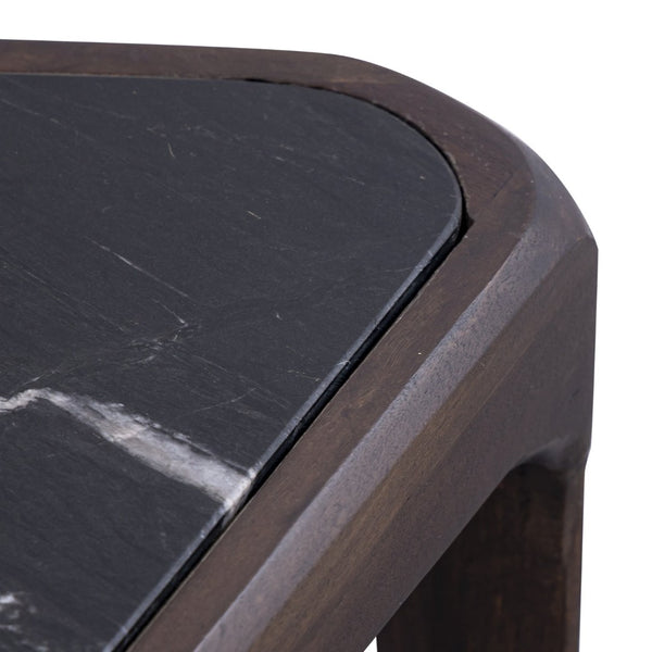 Atlas Treble Accent Table - Midcentury Walnut Design with Black Marble Top for Chic Living Spaces TA11201-01