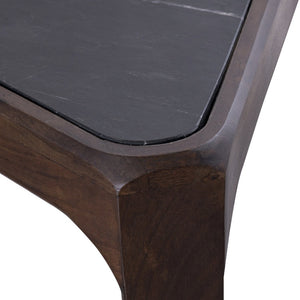 Atlas Treble Accent Table - Midcentury Walnut Design with Black Marble Top for Chic Living Spaces TA11201-01