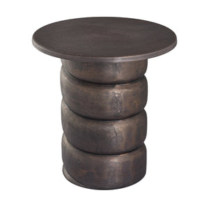 Atlas Twist Accent Table - Sculptural Round Side Table in Antique Bronze Finish for Modern Elegance TA11202-01