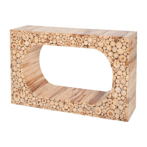 Atlas Vail Console Table - Hand-Crafted Wood Design with Sculptural Firewood Silhouette for Modern Homes TA11204-01